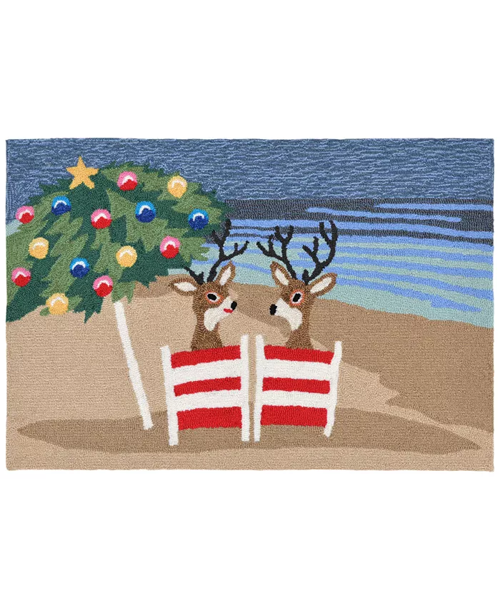 Liora Manne' Liora Manne Front Porch Indoor Outdoor Coastal Christmas Mult 2' x 3' Area Rug
