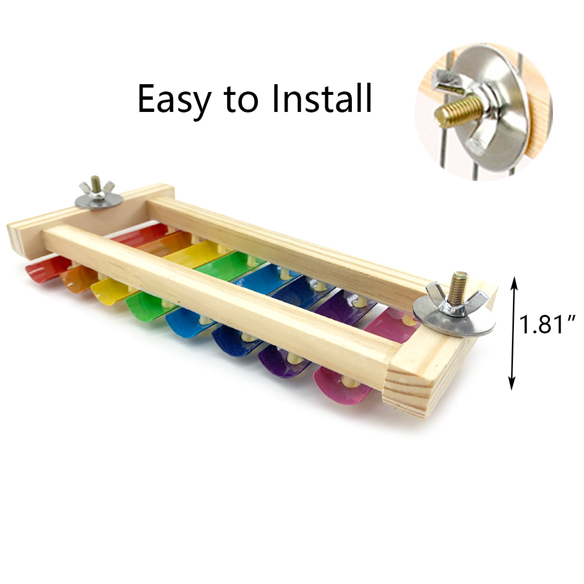 Vehomy Chicken Xylophone Toy for Hens Wood Xylophone Toy with 8 Metal Keys Chicken Coop Pecking Toy Chicken Coop Pecking Toy