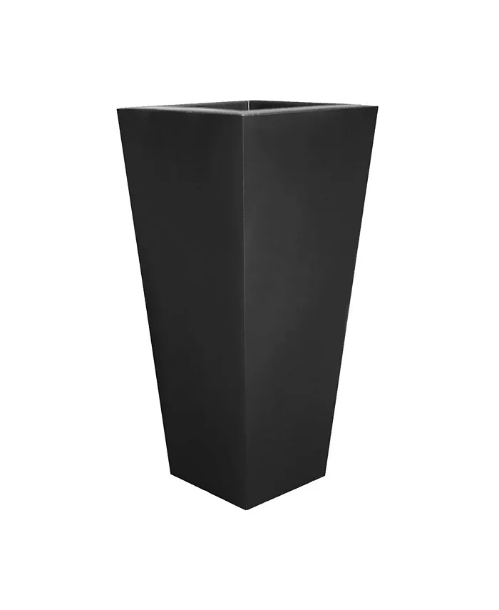 Tusco Products Cosmopolitan Tall Square Plastic Planter Black - 32in