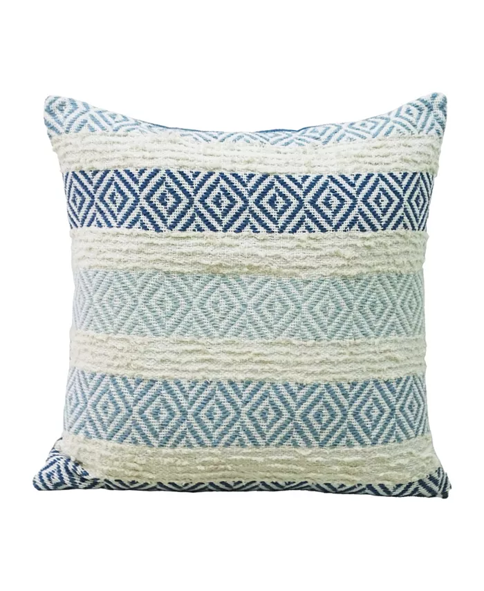 Vibhsa Linden Street Handwoven Dobby Weave Textured Stripe Decorative Pillow， 20