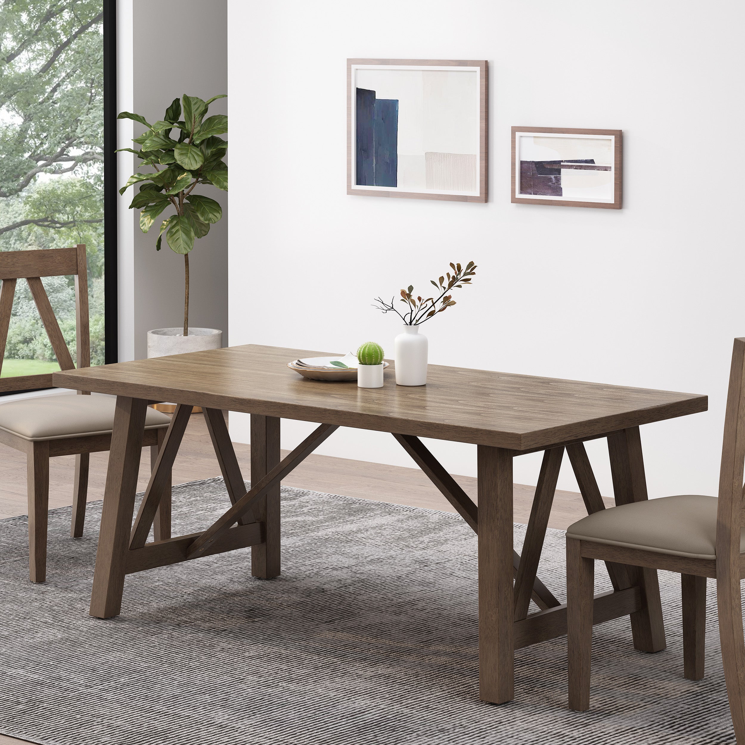 Grover Farmhouse Wood Dining Table