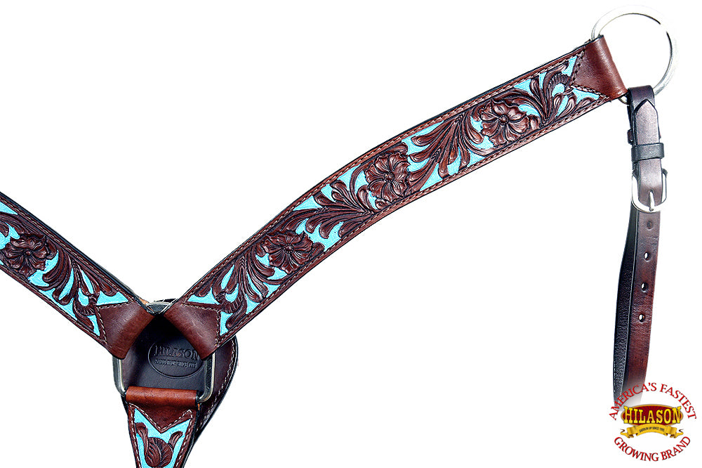 38BH Western Horse Headstall Tack Bridle American Leather Dark Hilason