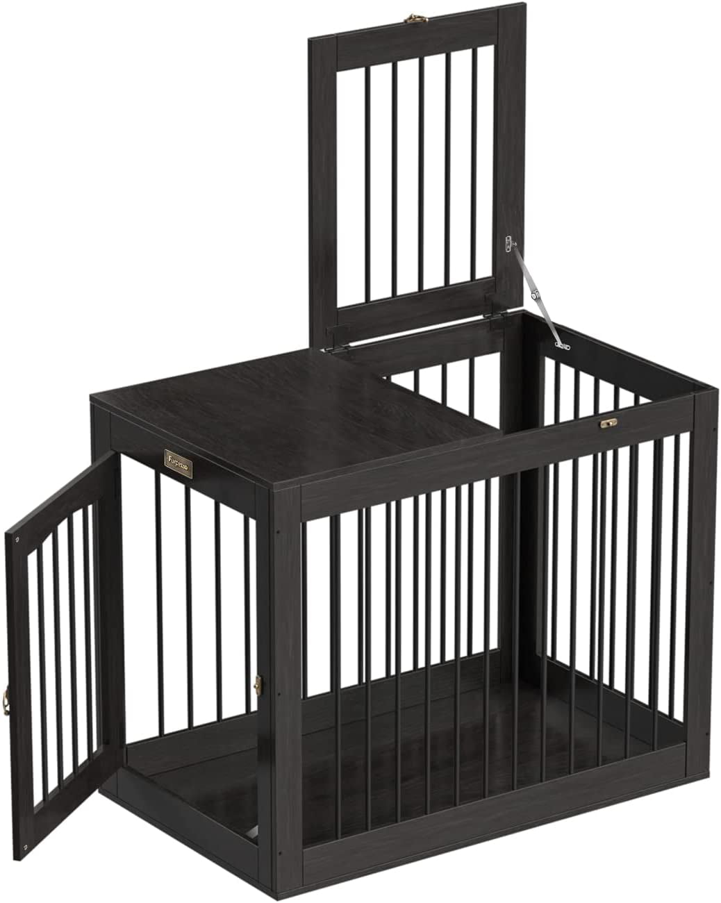Furpezoo Dog Crate， Large Dog Crate Furniture Wood Two Door Dog Cage， 40
