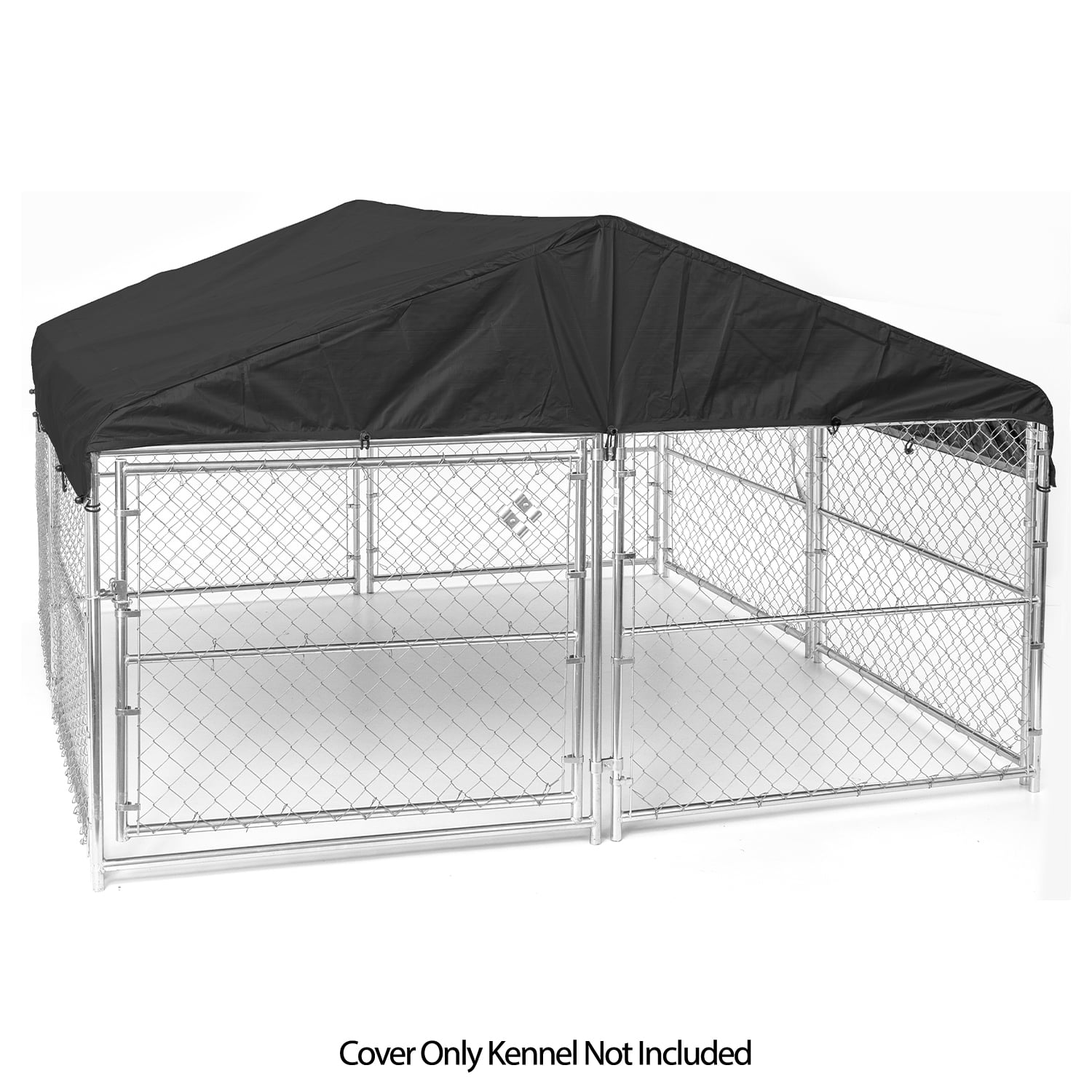 Lucky Dog WeatherGuard Outdoor Dog Kennel Roof Cover， Black， 10'L x 10'W x 1'H