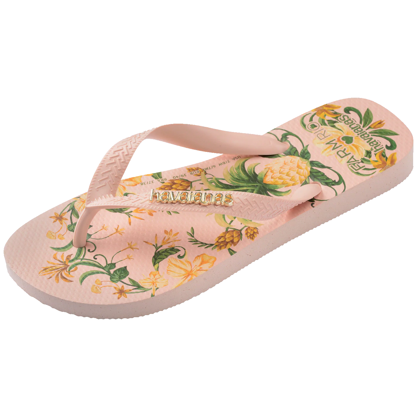Chinelo Havaianas Farm Beleza de Abacaxi