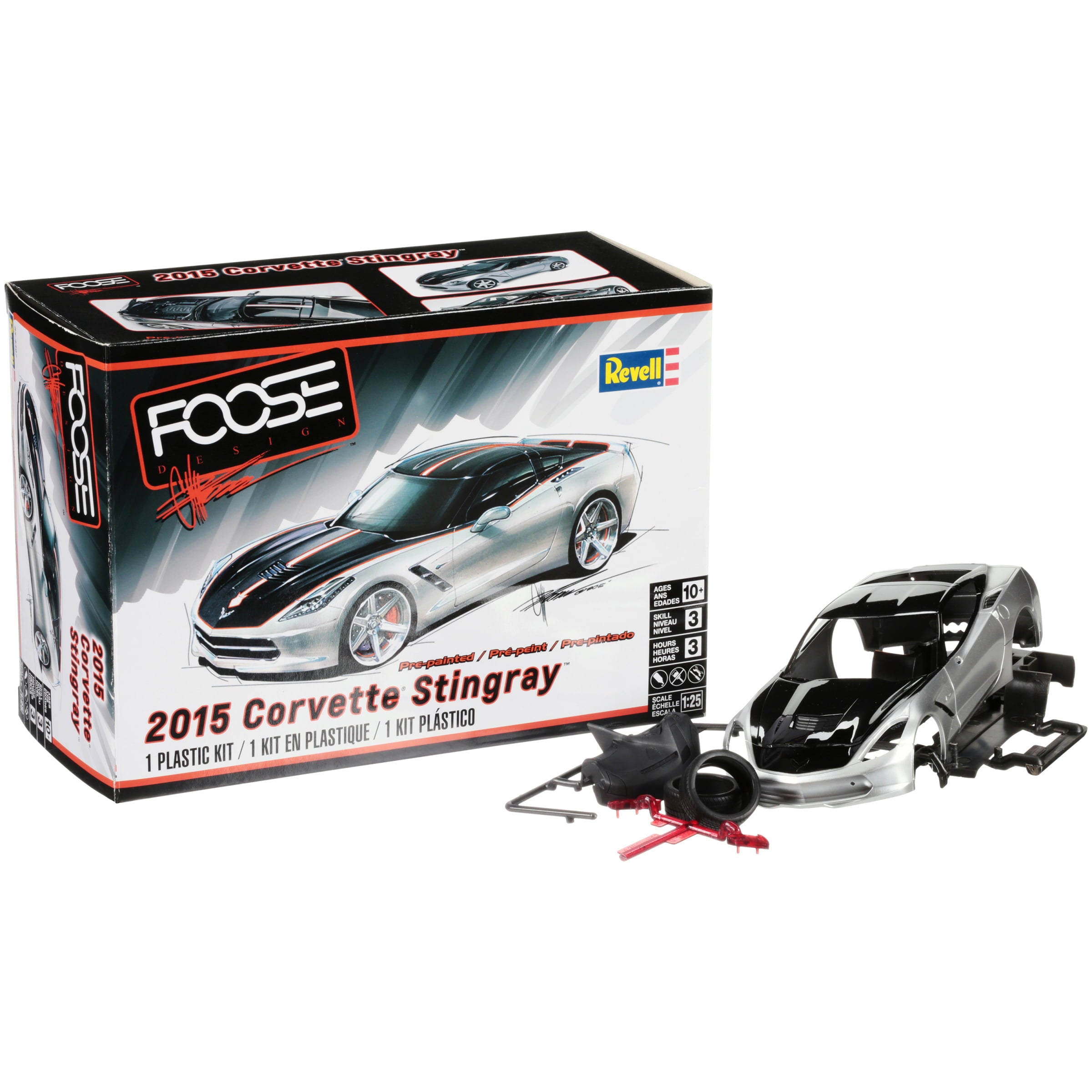 Revell® Foose Design Pre-Painted 2015 Corvette Stingray™ Plastic Collectible Model Car Kit 58 Pc Box