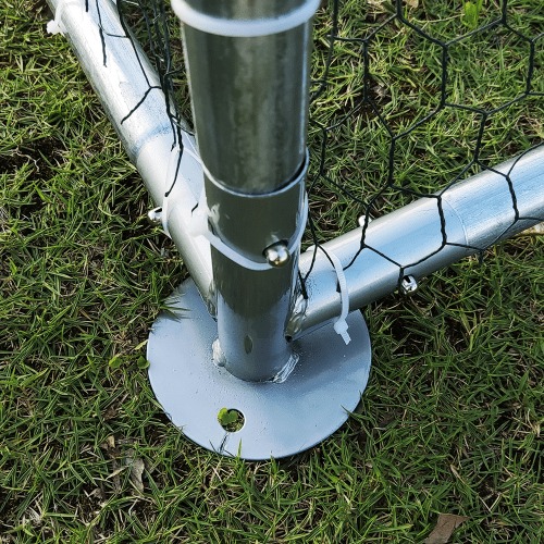 Large Metal Chicken Coop Walk-in Poultry Cage Hen Run House Rabbits Habitat Cage Spire Shaped Coop with Waterproof and Anti-Ultraviolet Cover (9.8' L x 6.6' W x 6.4' H)