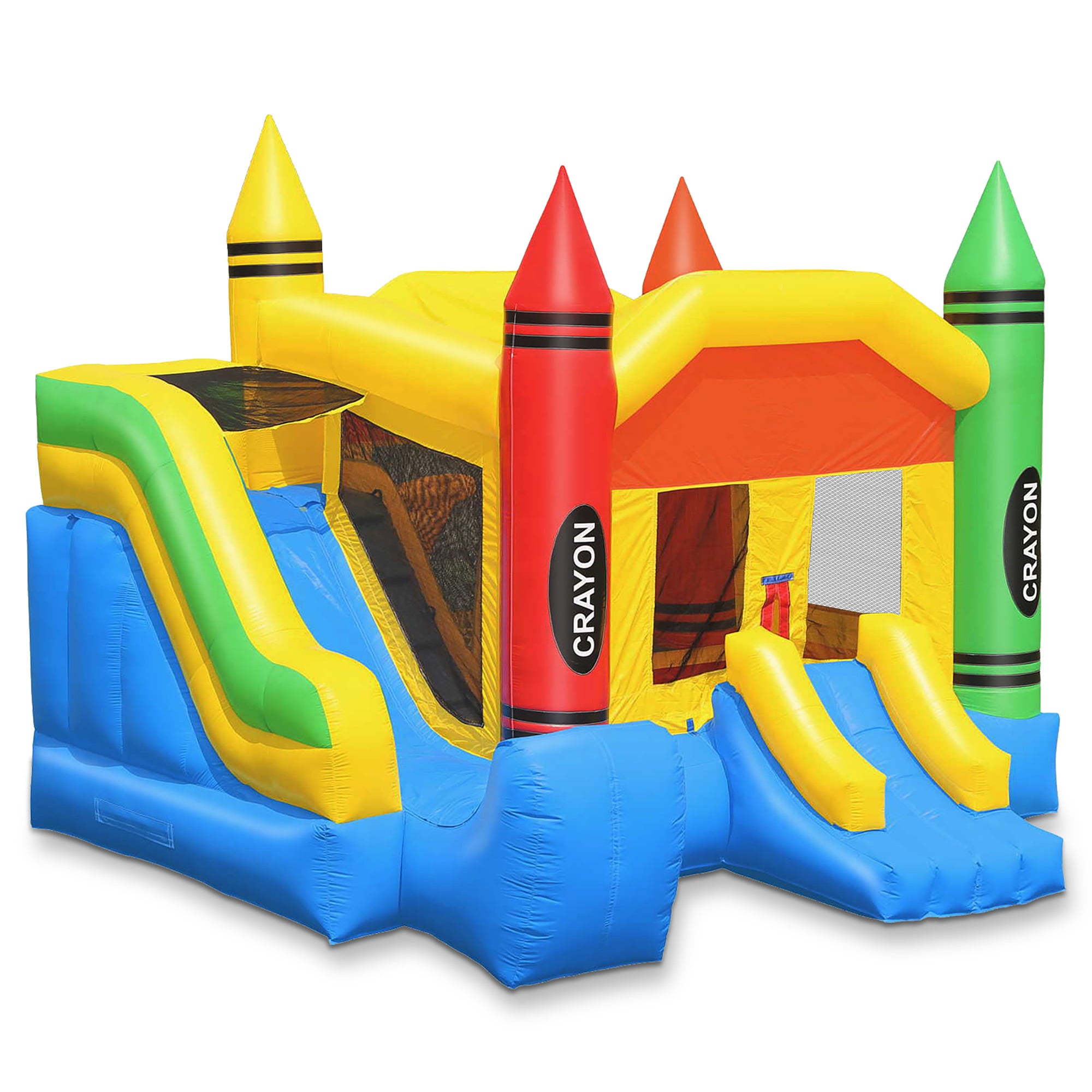 Cloud 9 Commercial Grade Crayon Castle Bounce House with Slide - 100% PVC 18' x 17' Bouncer - Inflatable Only