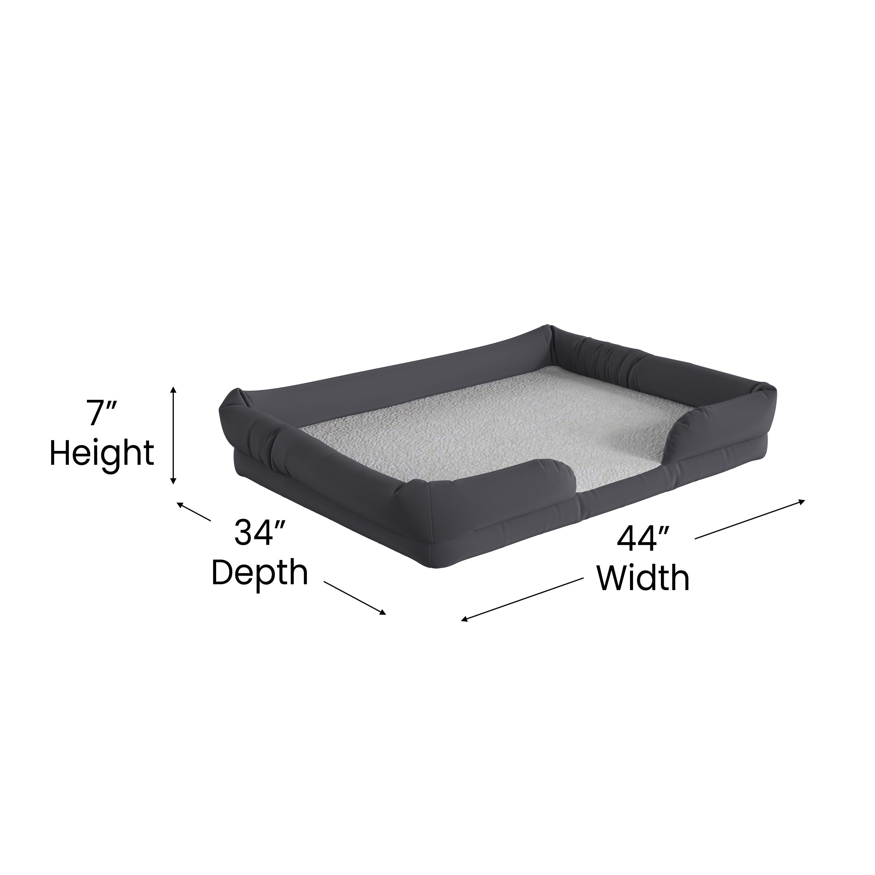 Flash Furniture Cooper Large Memory Foam Pet Bed， Gray