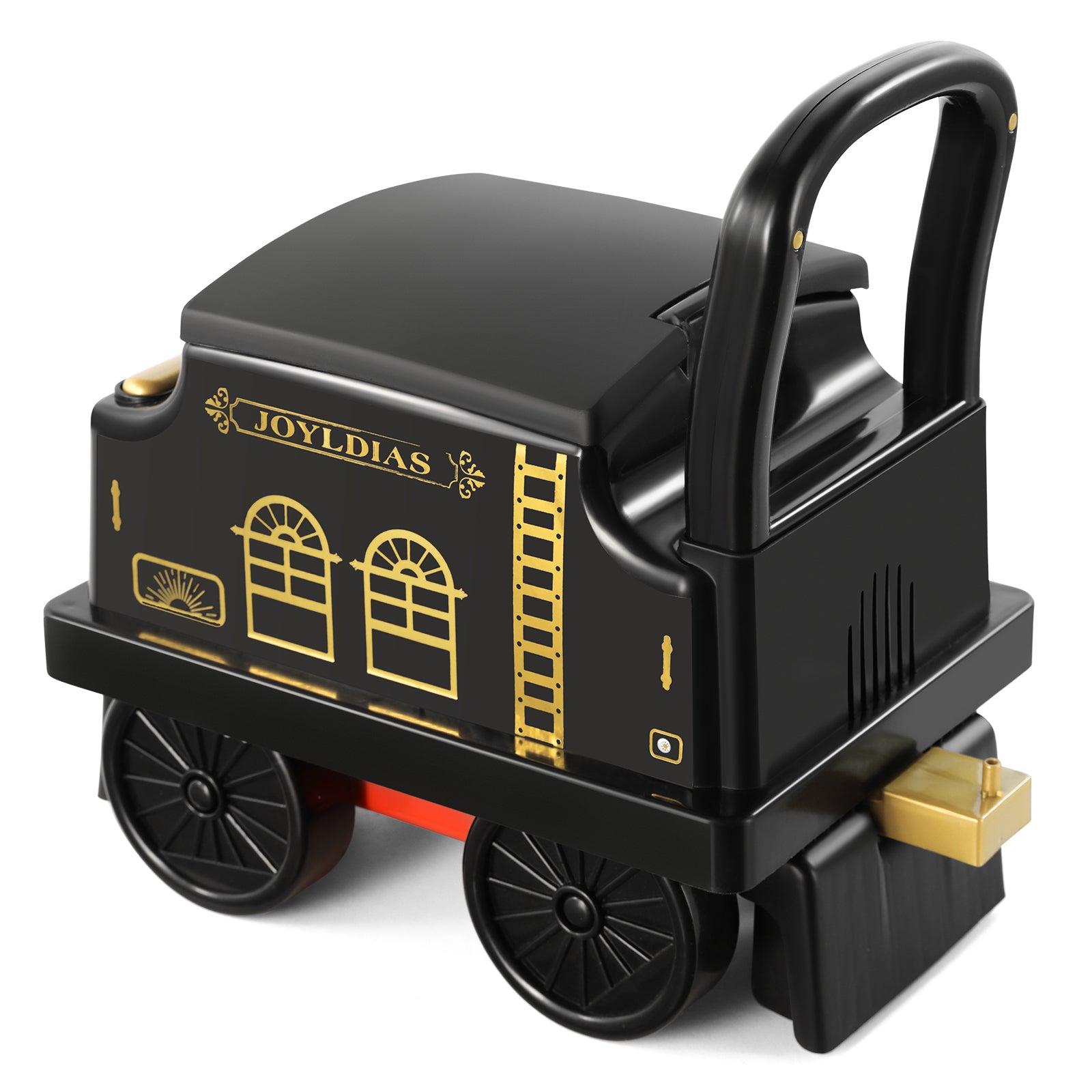 JOYLDIAS Train Carriage for Ride on Train with Songs， Stories， Storage and Handle， Black