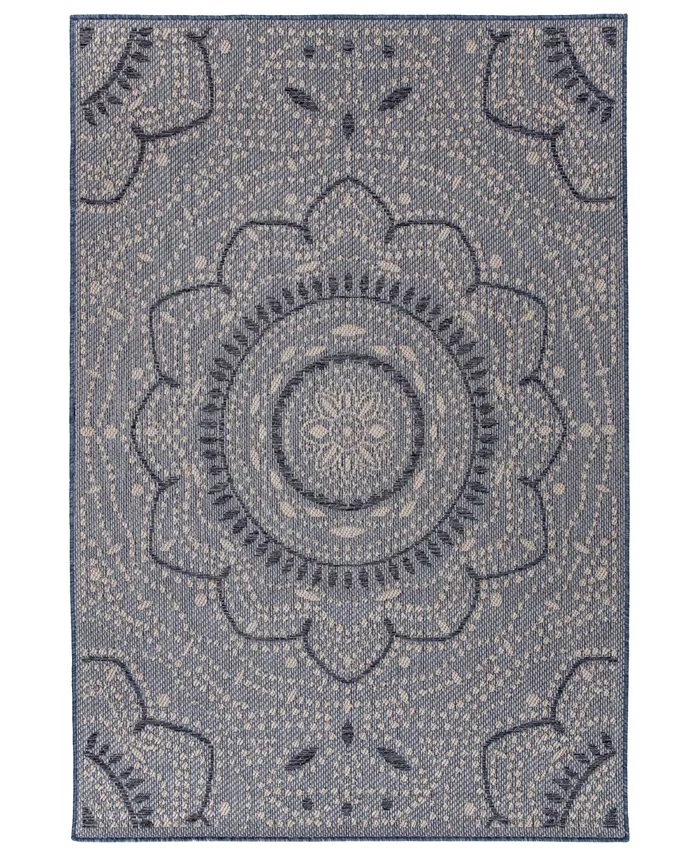 Main Street Rugs Nassau 415 Blue 5' x 7' Outdoor Area Rug
