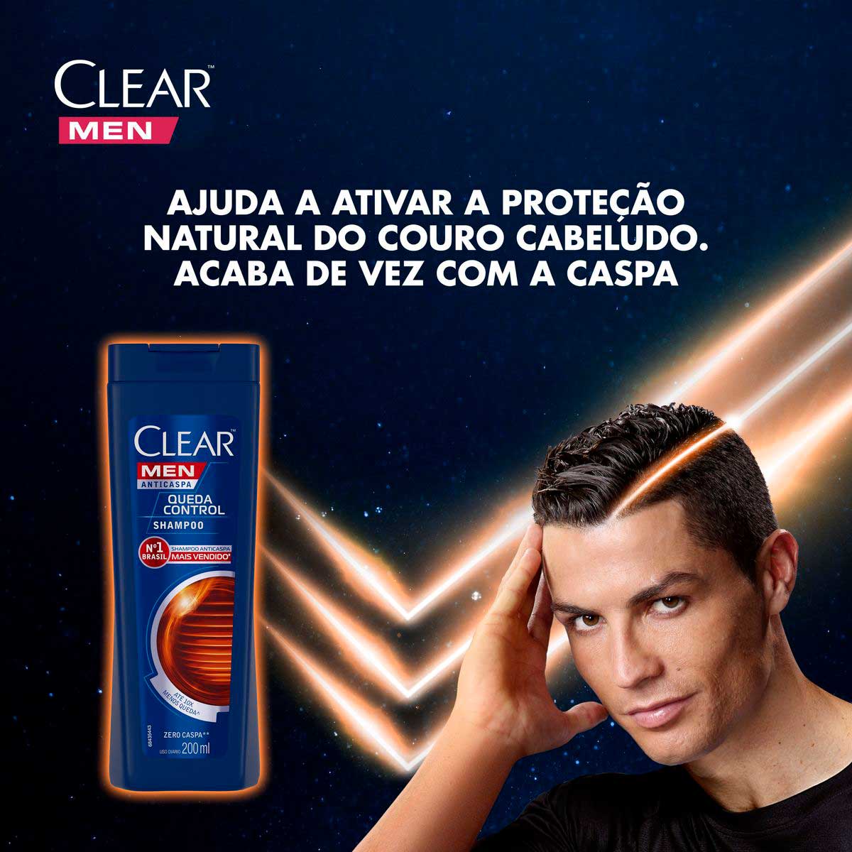 Shampoo Anticaspa Clear Men Queda Control 200 ml