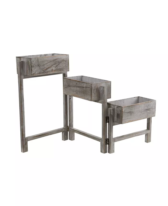 Nearly Natural 3.5-Ft. Gray Washed Expandable Decorative Planter