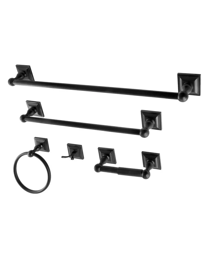 Kingston Brass Serano 5-Pc. Bathroom Accessory Set in Black
