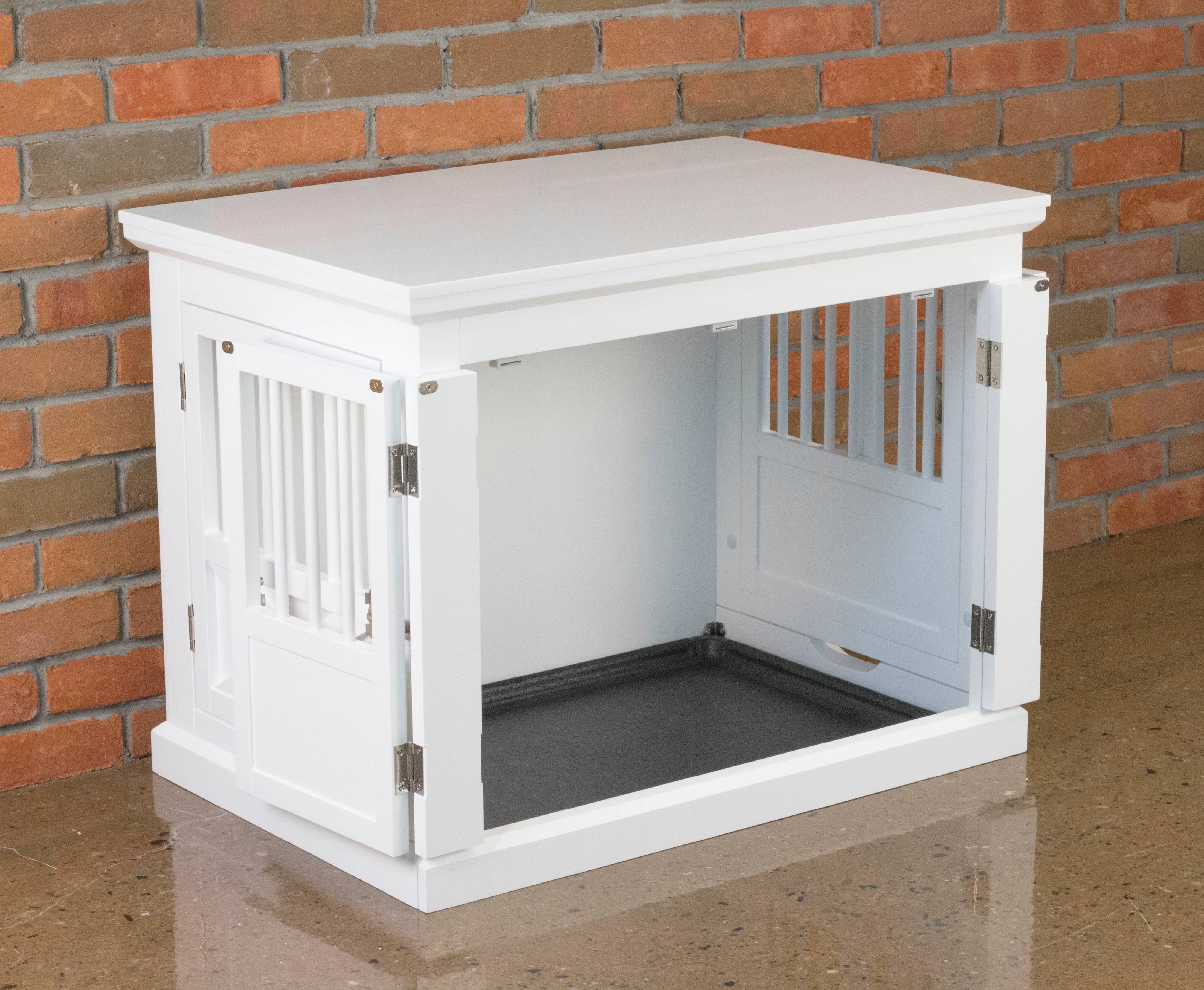 Zoovilla Triple Door Dog Crate， White， Medium， 30.63