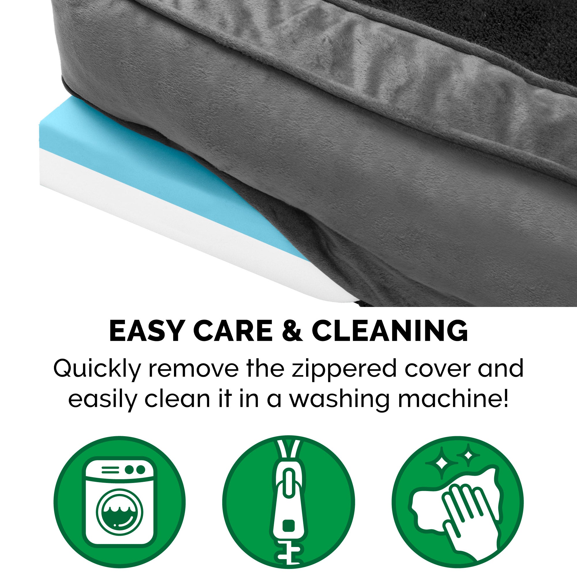 FurHaven Pet Products | Cooling Gel Memory Foam Orthopedic Plush and Velvet Comfy Couch Sofa-Style Pet Bed for Dogs and Cats， Dark Gray， Large