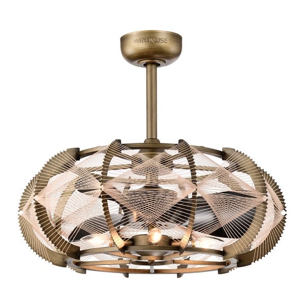 Xhosa 25 Inch Rope String Design Fandelier with Remote - Brass Shopping - The Best Deals on Ceiling Fans | 40072384