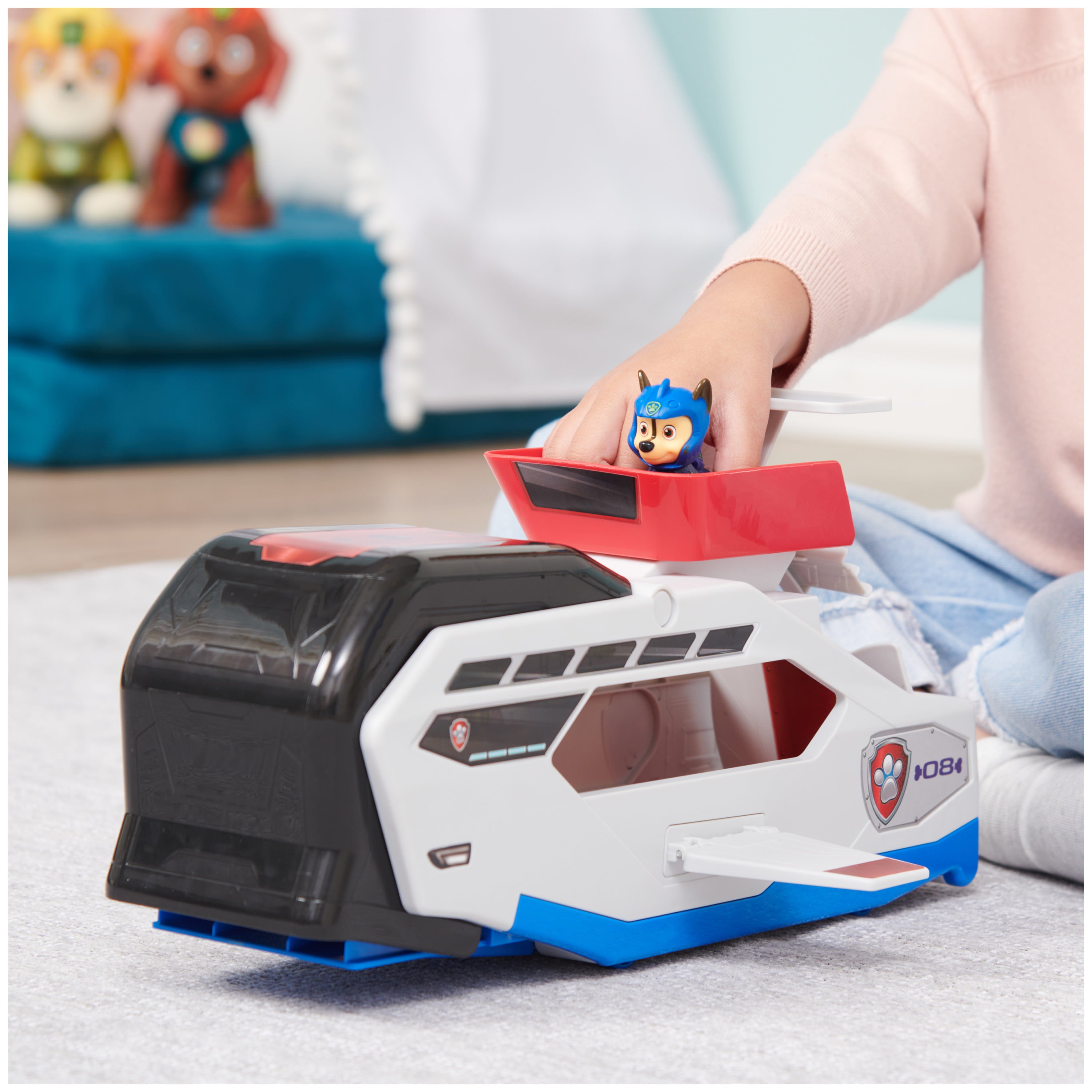 PAW Patrol Aqua Pups Whale Patroller Team Vehicle with Chase Figure and Vehicle Launcher