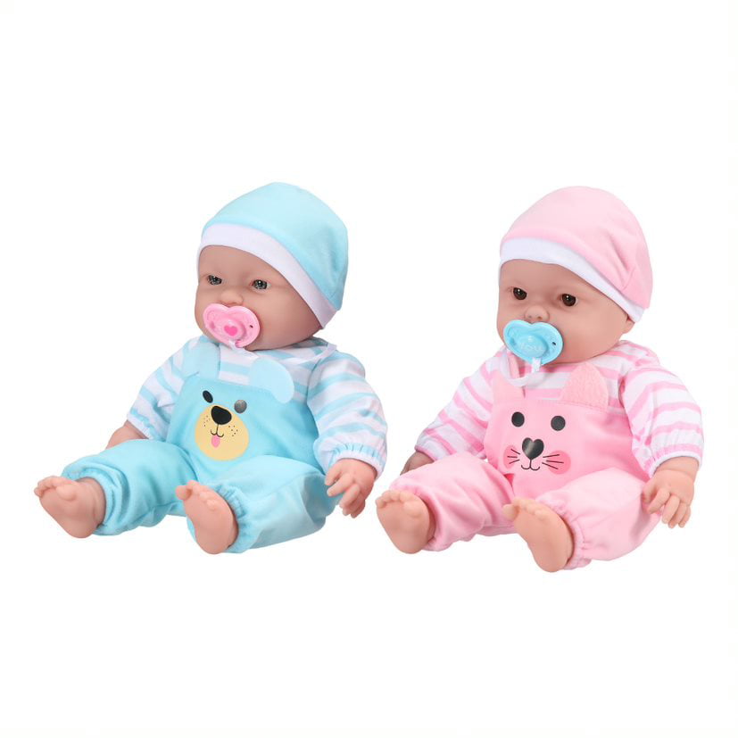 My Sweet Love Happy Twins Play Set, 6 Pieces Featuring Two 15" Soft Body Dolls, Perfect for Children 2+
