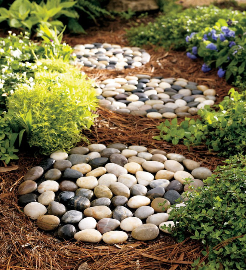 Wind & Weather Natural River Rock Stepping Stones, Set of 3