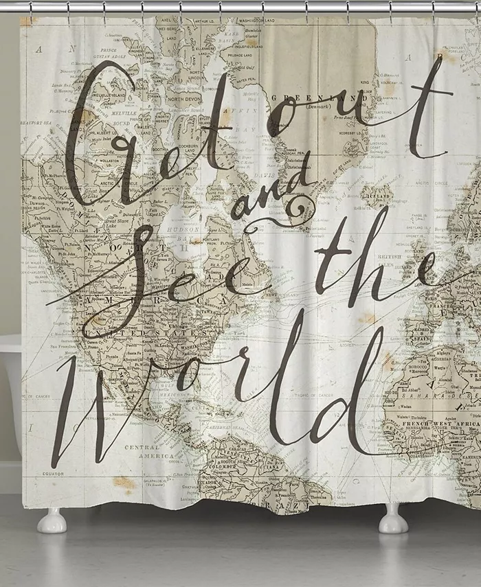 Laural Home Get Out and See the World Shower Curtain