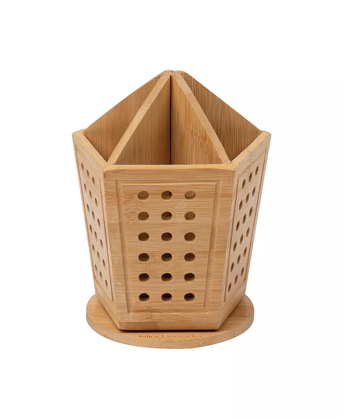 Mind Reader Lattice Collection， 5-Section Pen Accessory Carousel， Desktop Organizer， Office， Rayon from Bamboo