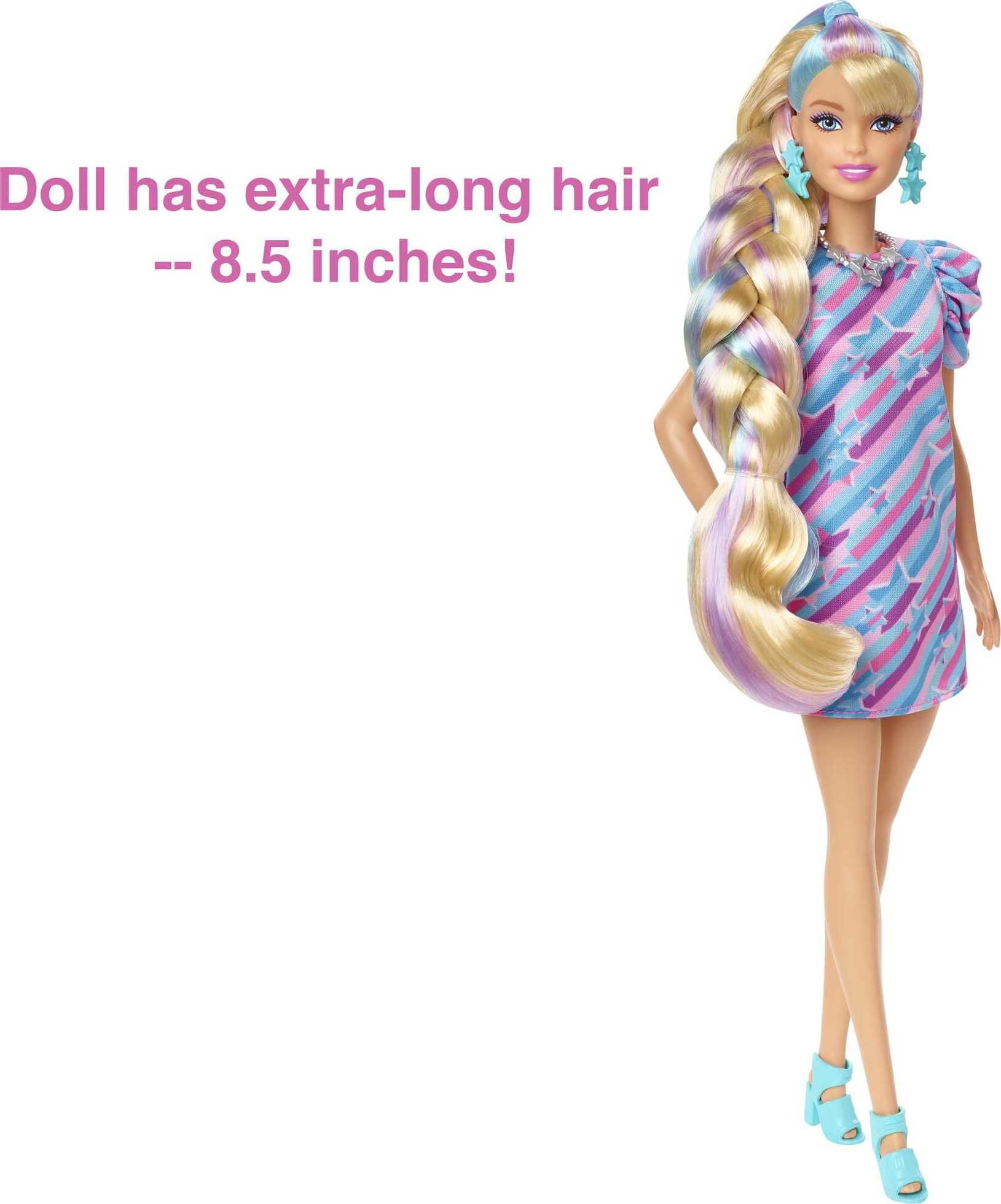 Barbie Totally Hair Fashion Doll with Star Theme, Extra-Long Hair & 15 Styling Accessories