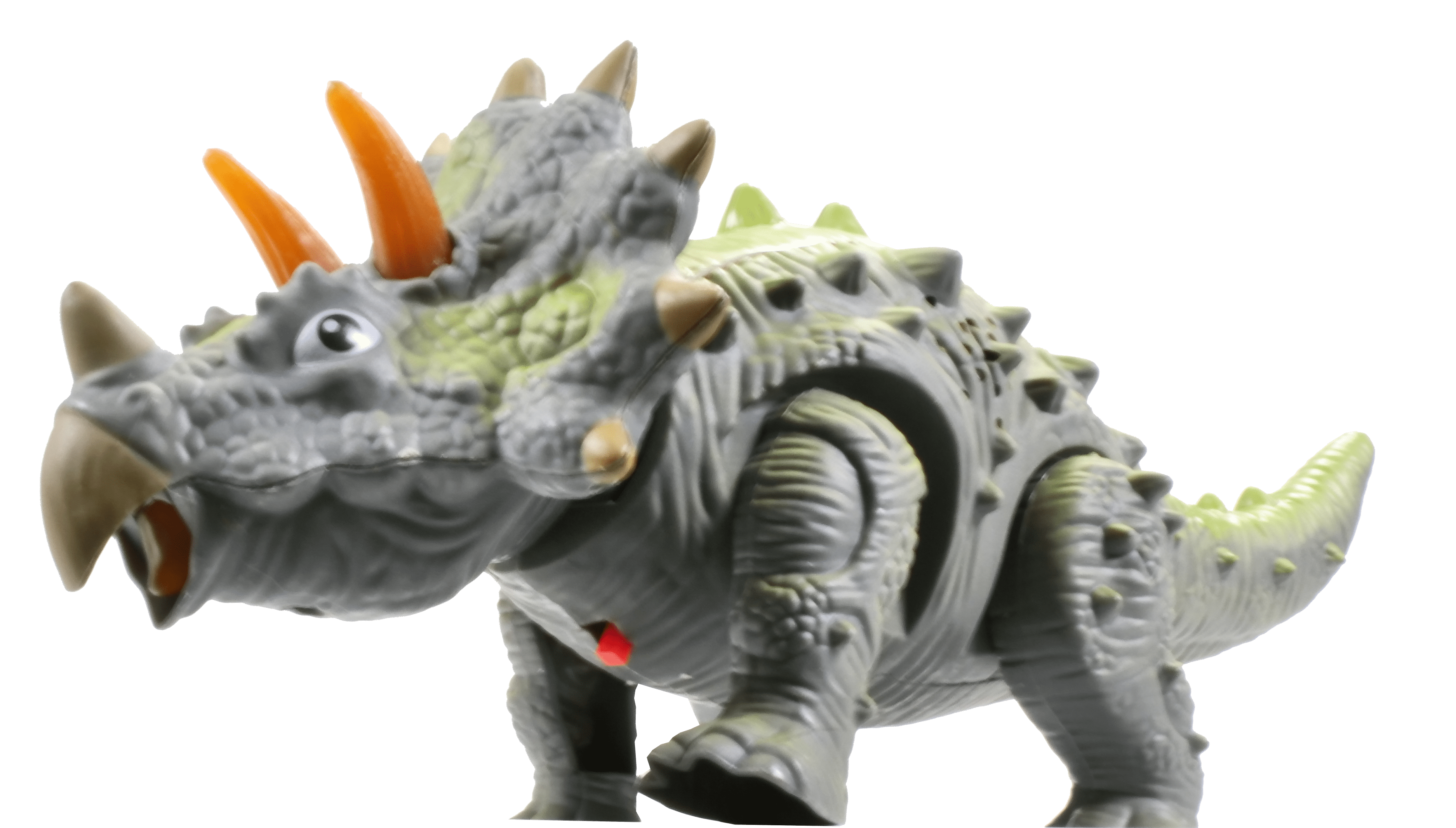 Contixo Infrared RC Dinosaur Triceratops Toy for Kids， Walking Roaring Tail Movement Light Up Eyes， DB2