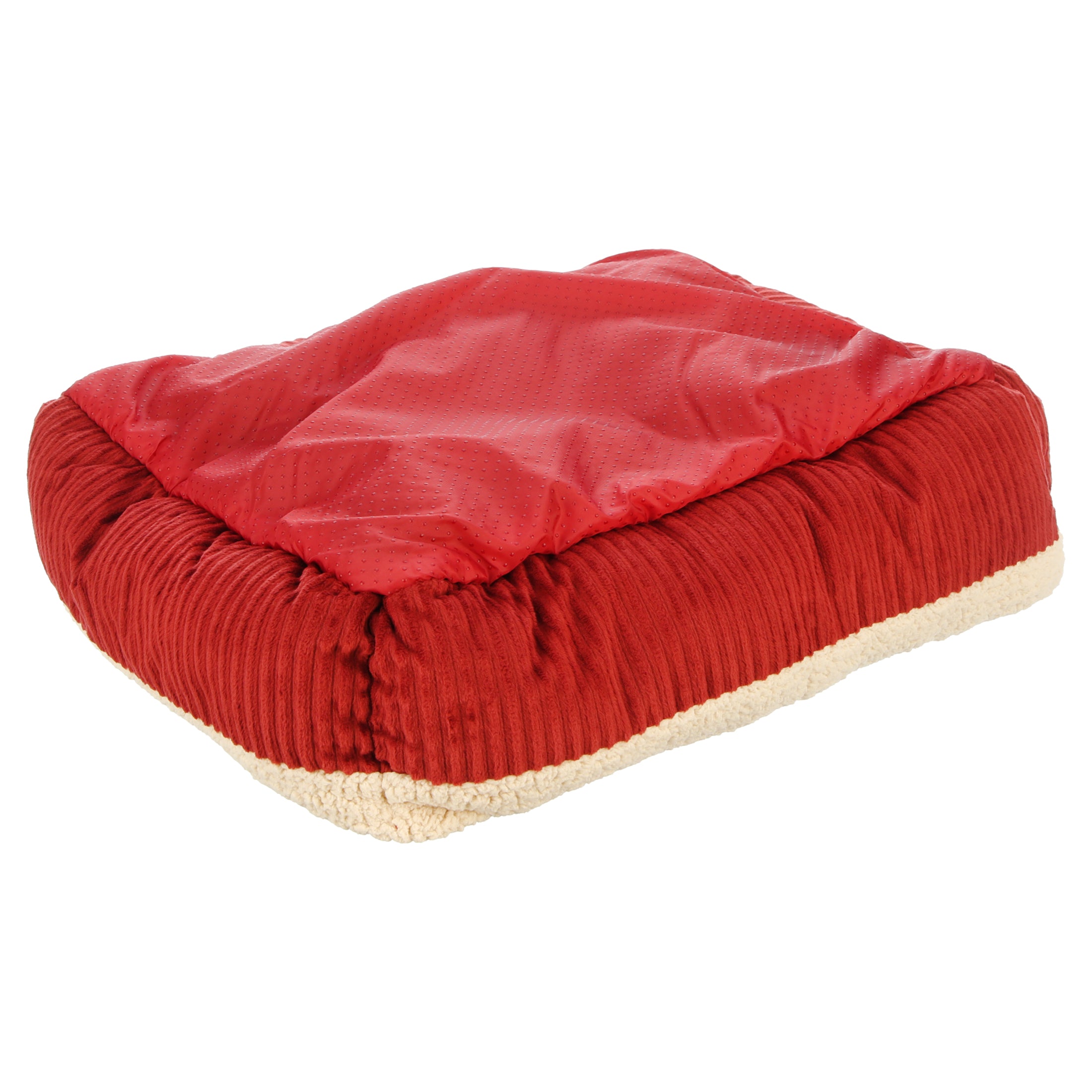 Aspen Pet Rectangular Pet Cat Bed， Red