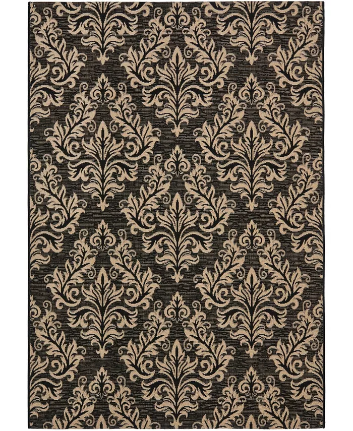 Safavieh Courtyard Black and Creme 8' x 11' Outdoor Area Rug