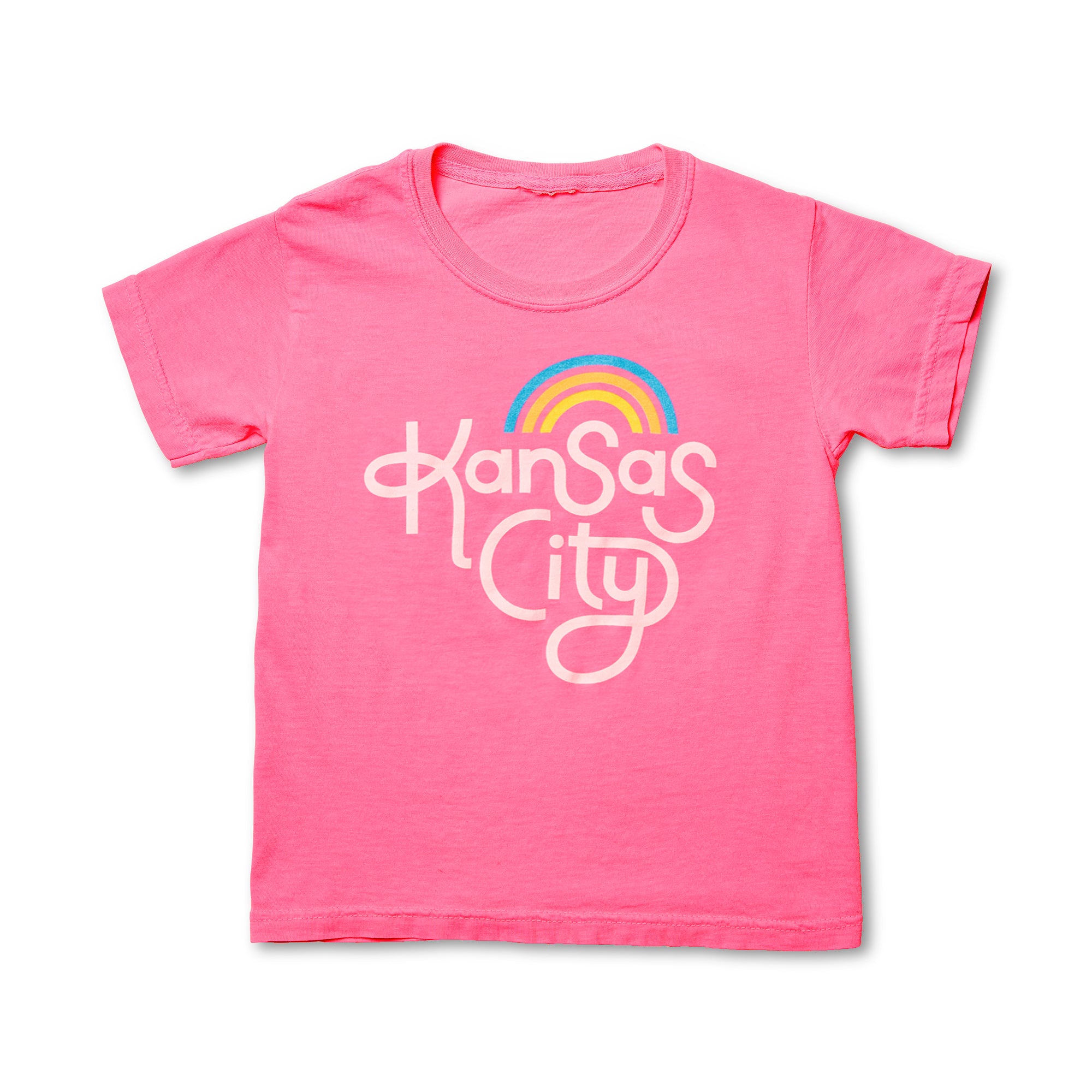 Retro Kansas City Kids T-Shirt - Neon Pink