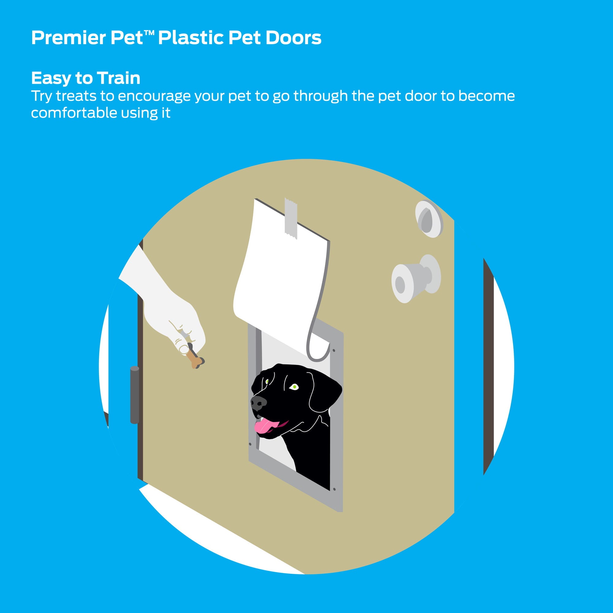 Premier Pet White Plastic Pet Door for Large Dogs up to 100 Pounds