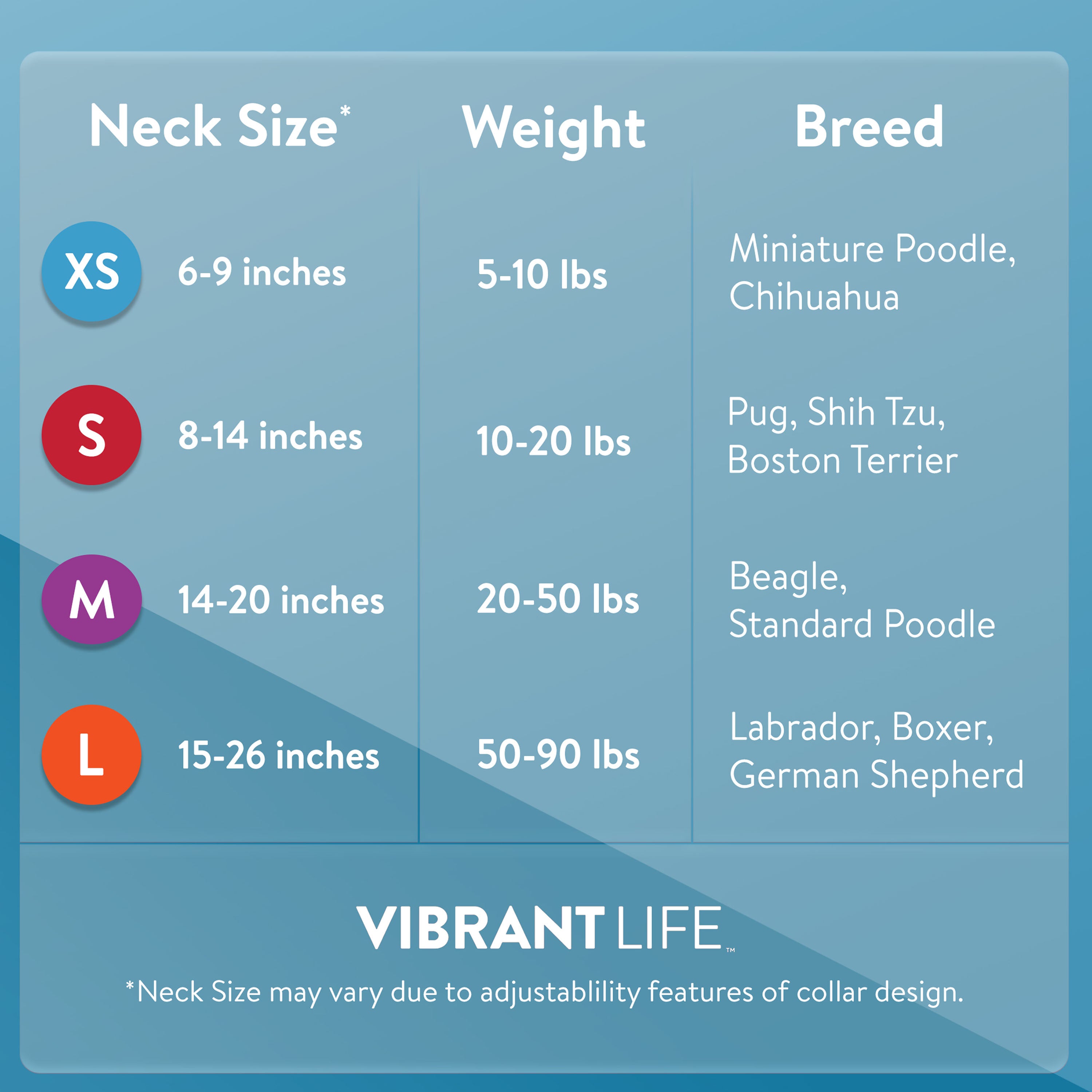 Vibrant Life Padded Reflective Dog Collar， Red， Medium