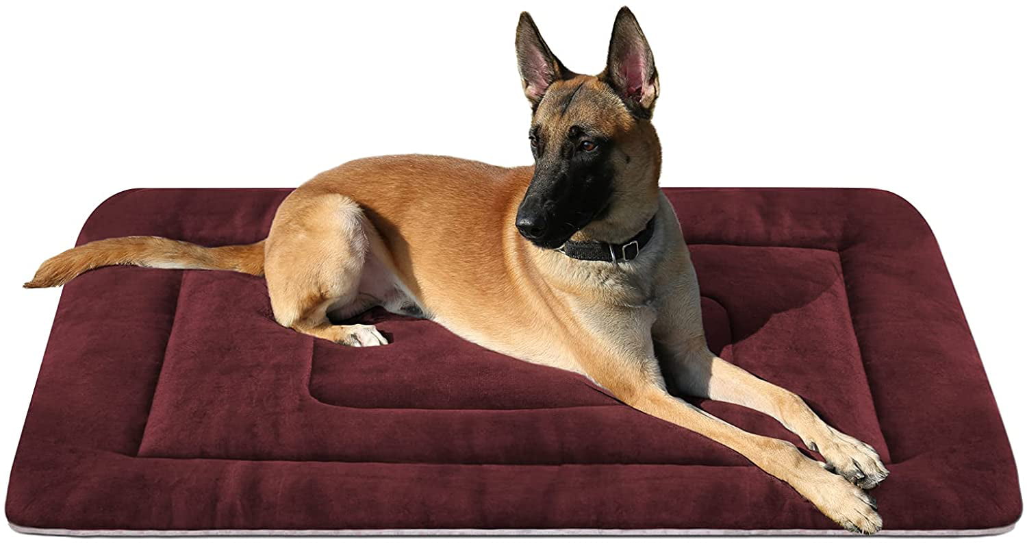 PROCIPE Pet Bed Washable Dog Crate Mat Anti-Slip Kennel Pads 42 inch Red