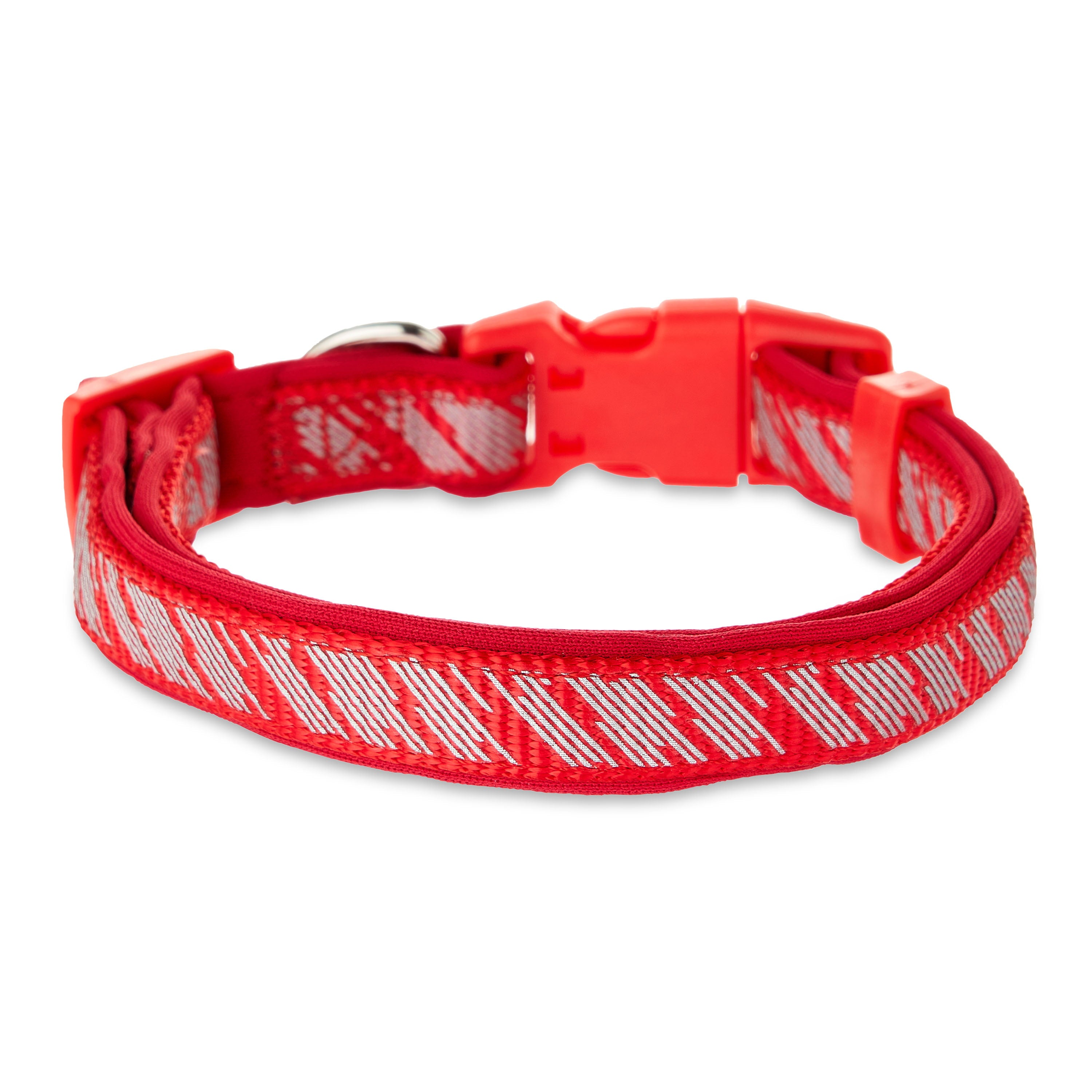 Vibrant Life Padded Reflective Dog Collar， Red， Medium