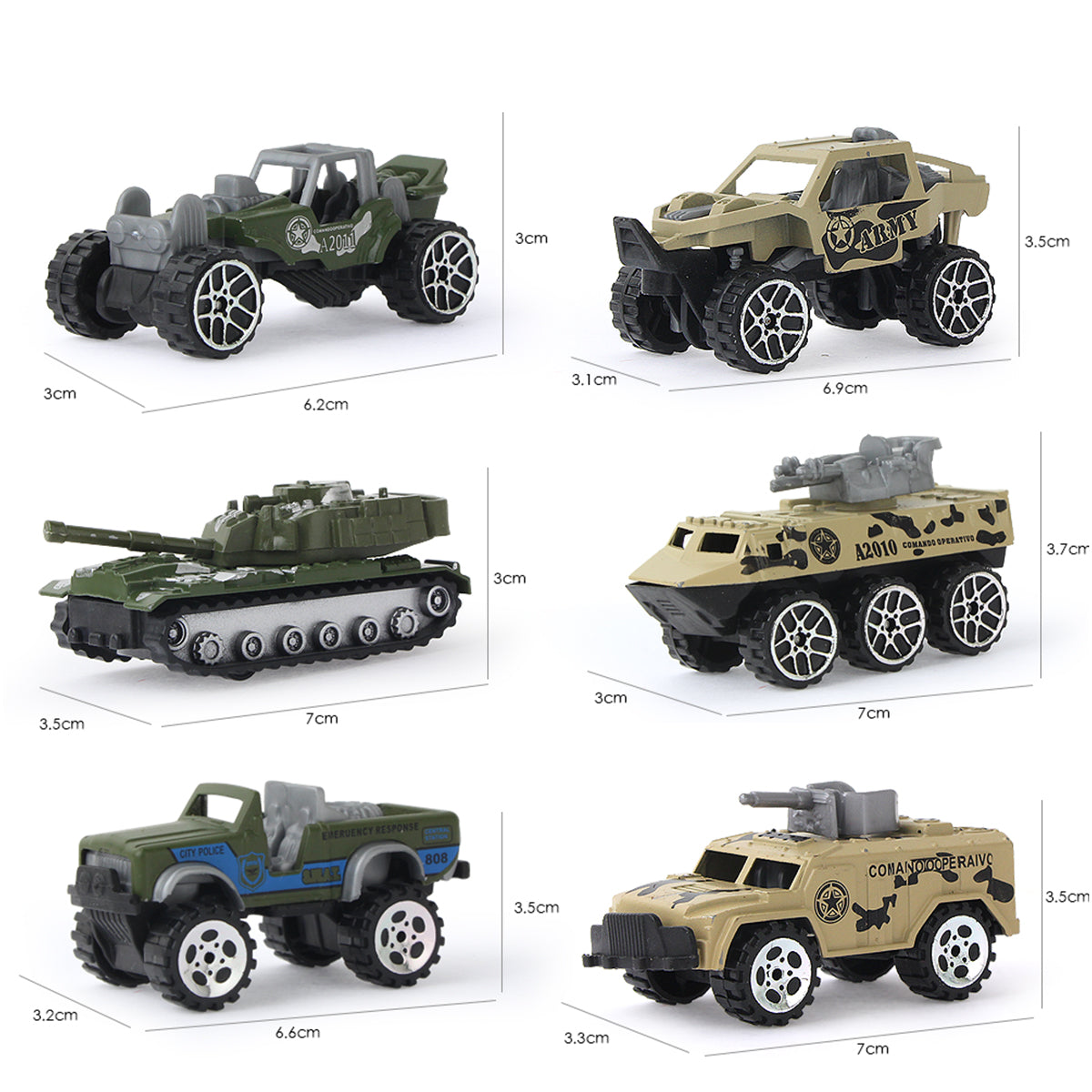 6pcs/Set Alloy Military Cars Die-Cast Tank Toy Metal Vehicle Boys Gift
