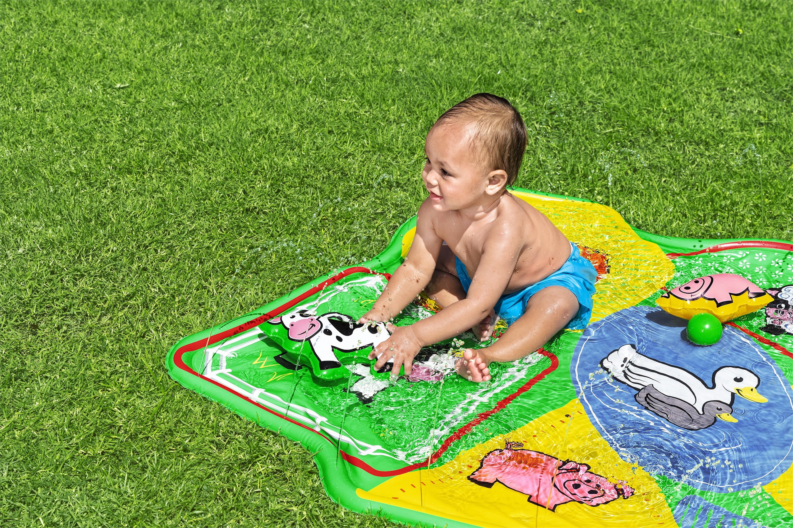H2OGO! Lil' Barnyard Babies Toddler Multicolor Sprinkler Splash Pad 65 in. x 44 in.