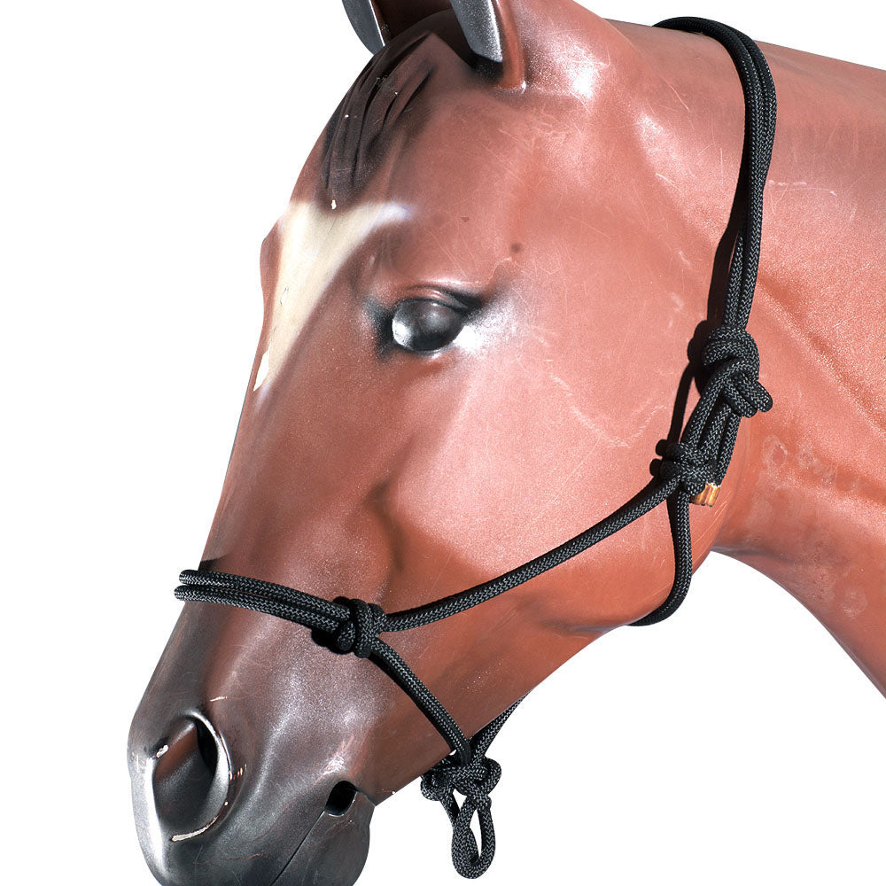 15DL Black Horse Halter Braided Poly Rope Western Tack By Hilason