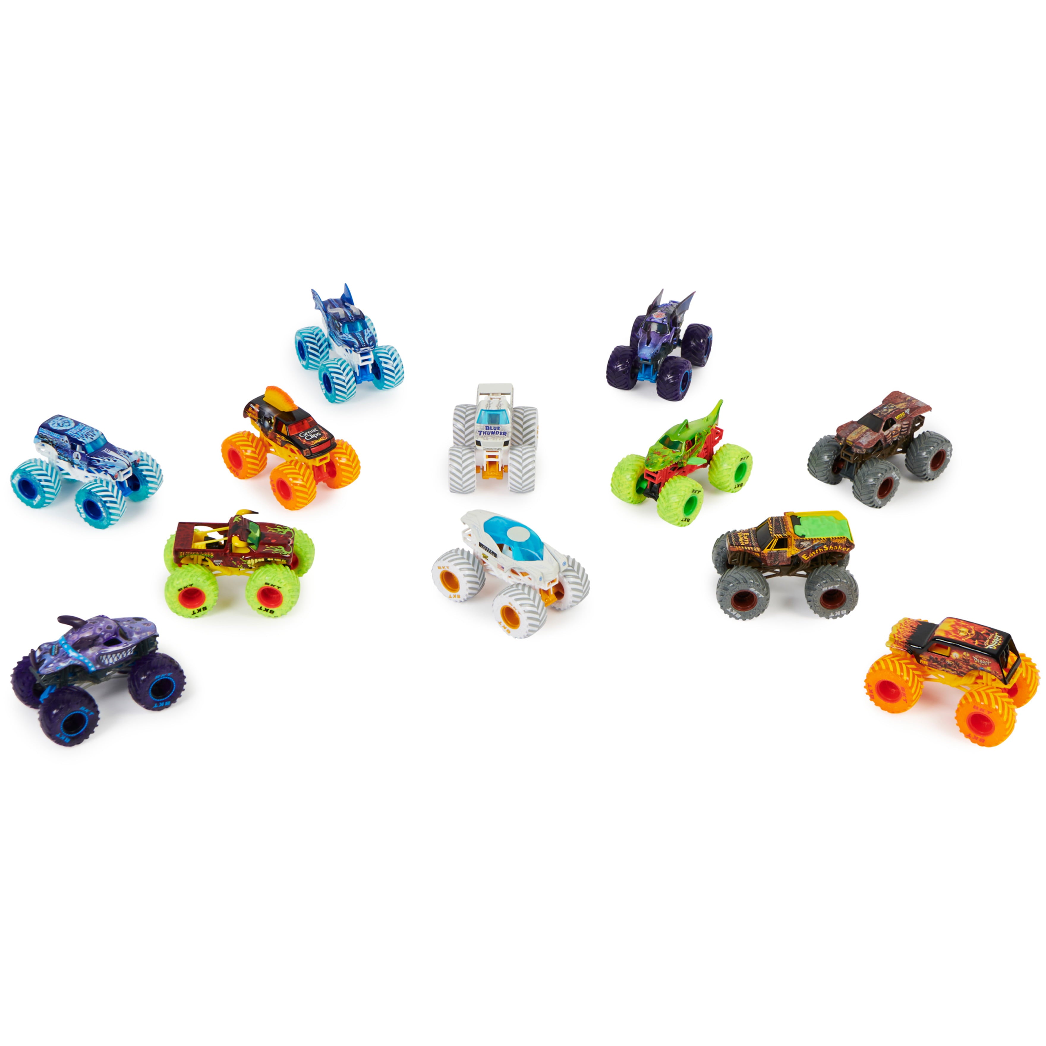 Monster Jam， 12-Pack 1:64 Scale Monster Truck Vehicles (Walmart Exclusive)