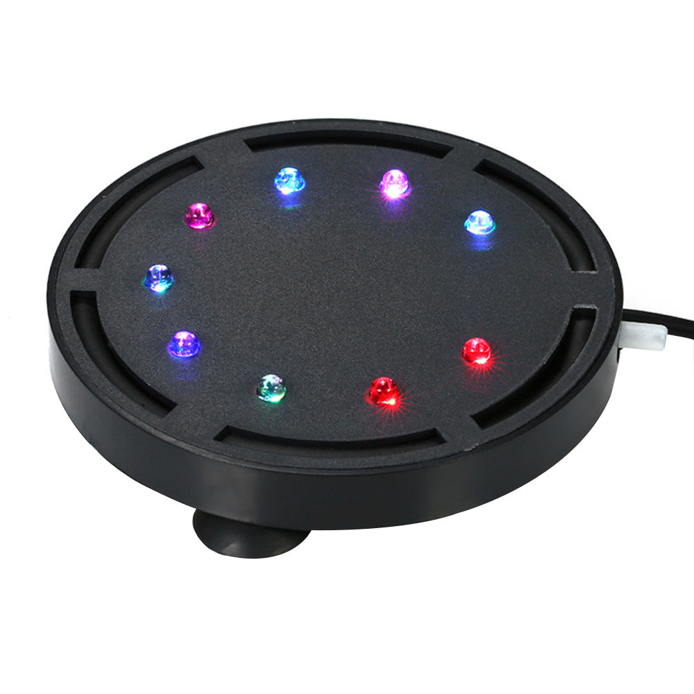 Aquarium Underwater LED Light Air Bubble Stone Colorful For Fish Tank Round Lamp With 12 Color Changing LED Light