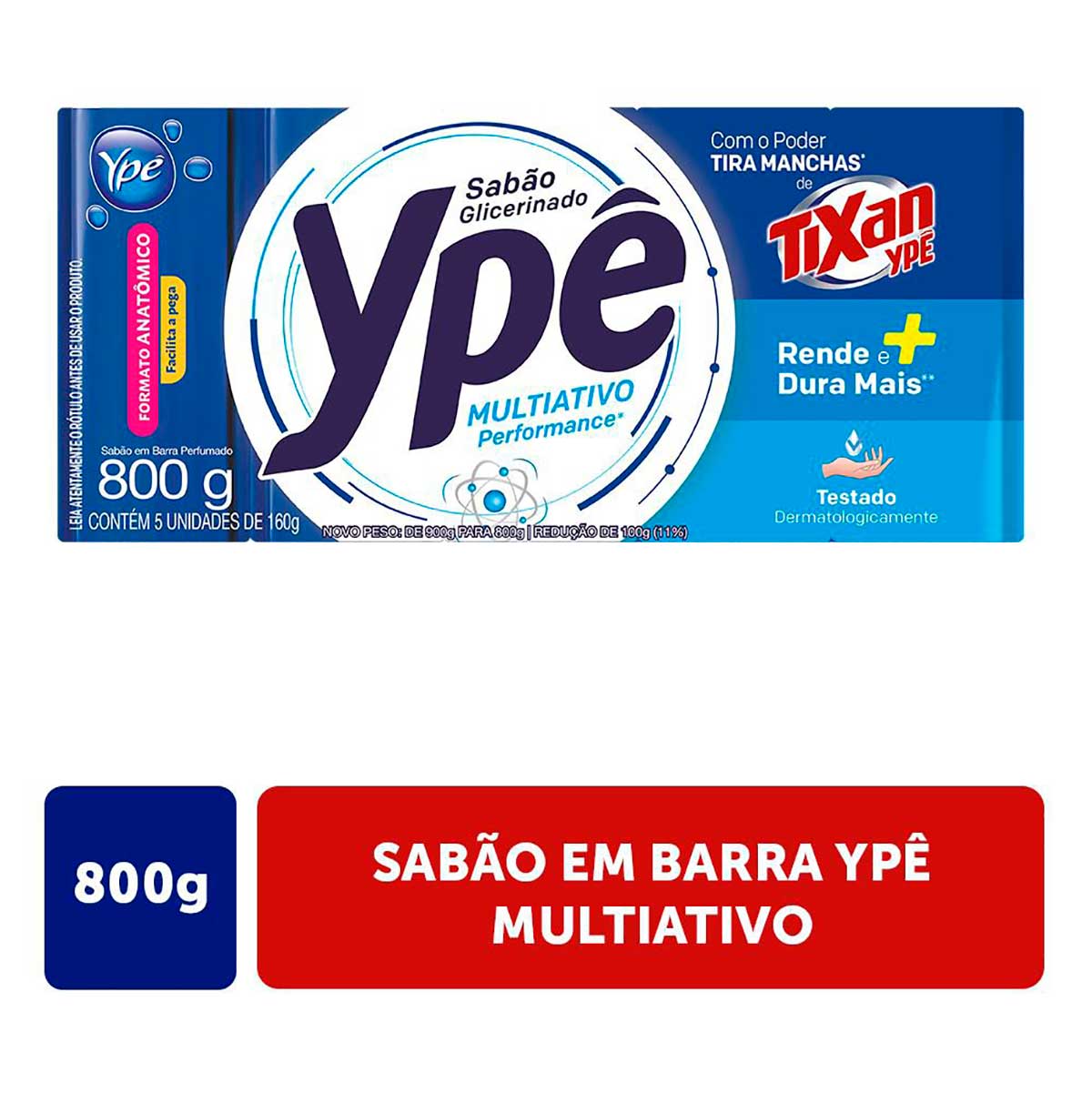 Sabao em Barra Ype Multiativo 800g