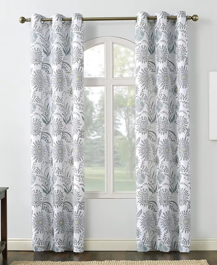 No. 918 Janelle Medallion Floral Semi-Sheer Grommet Curtain Panel Collection