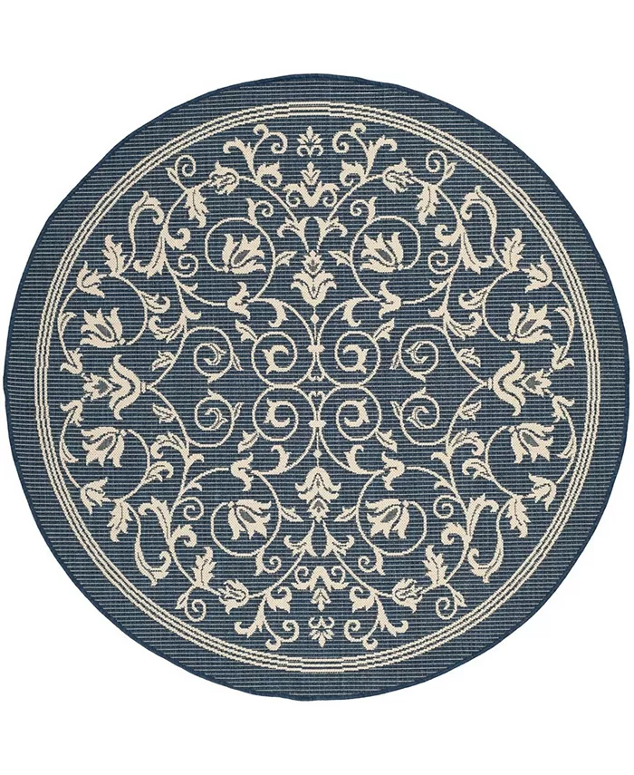 Safavieh Courtyard Navy and Beige 6'7