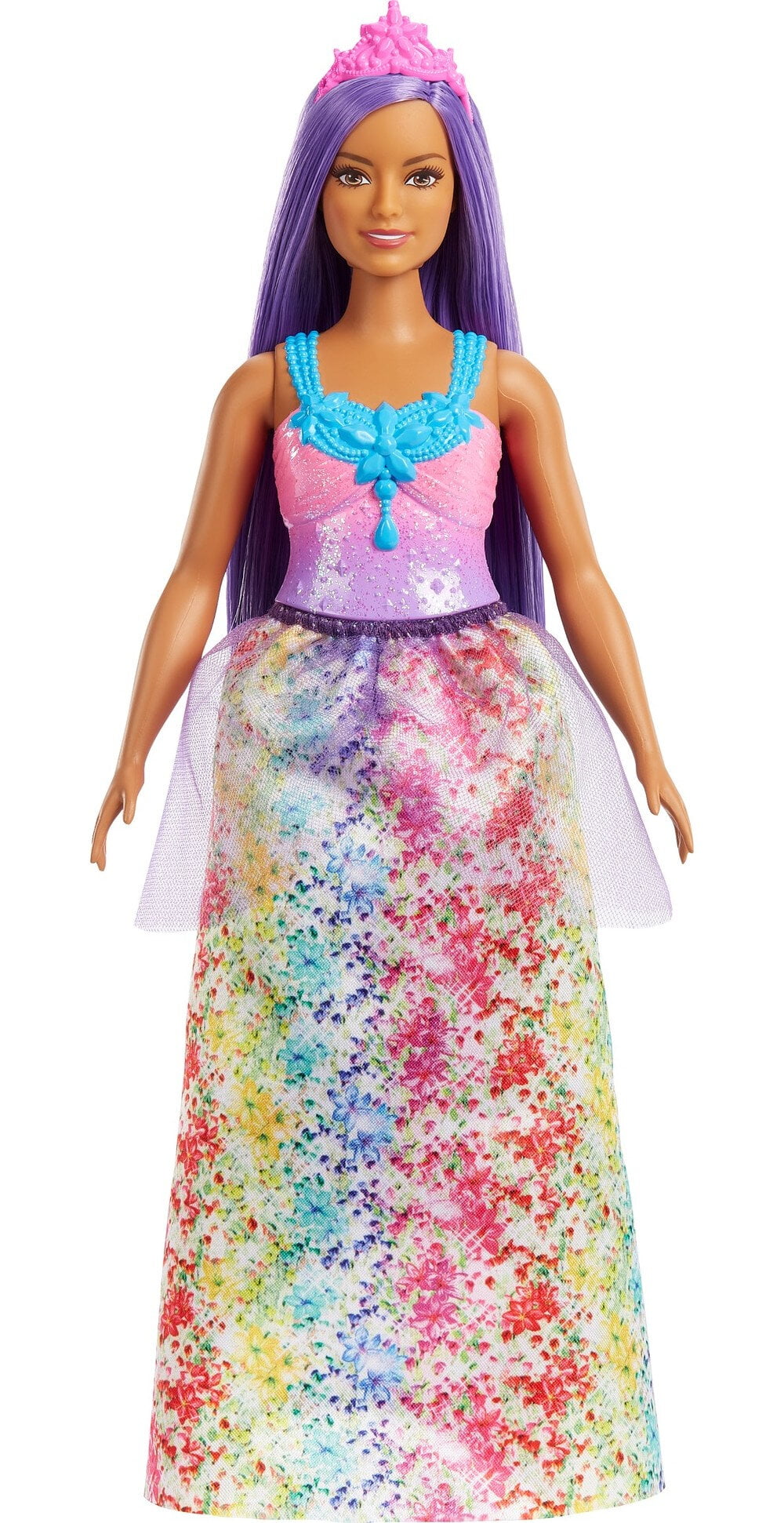Barbie Dreamtopia Princess Doll & Accessories, Curvy Body, Purple Hair, Skirt, Necklace & Tiara