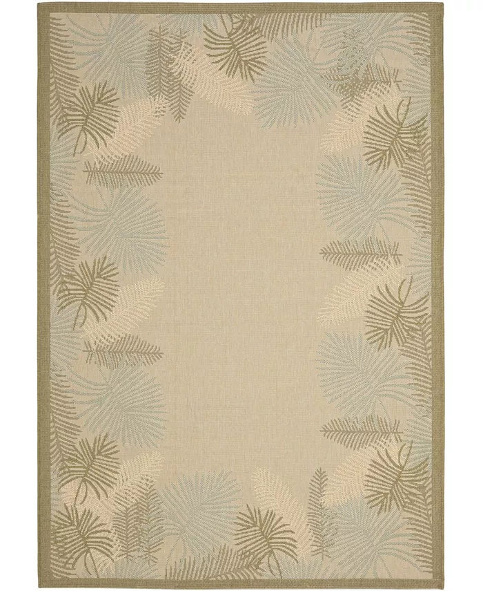 Safavieh Courtyard Cream and Green 4' x 5'7