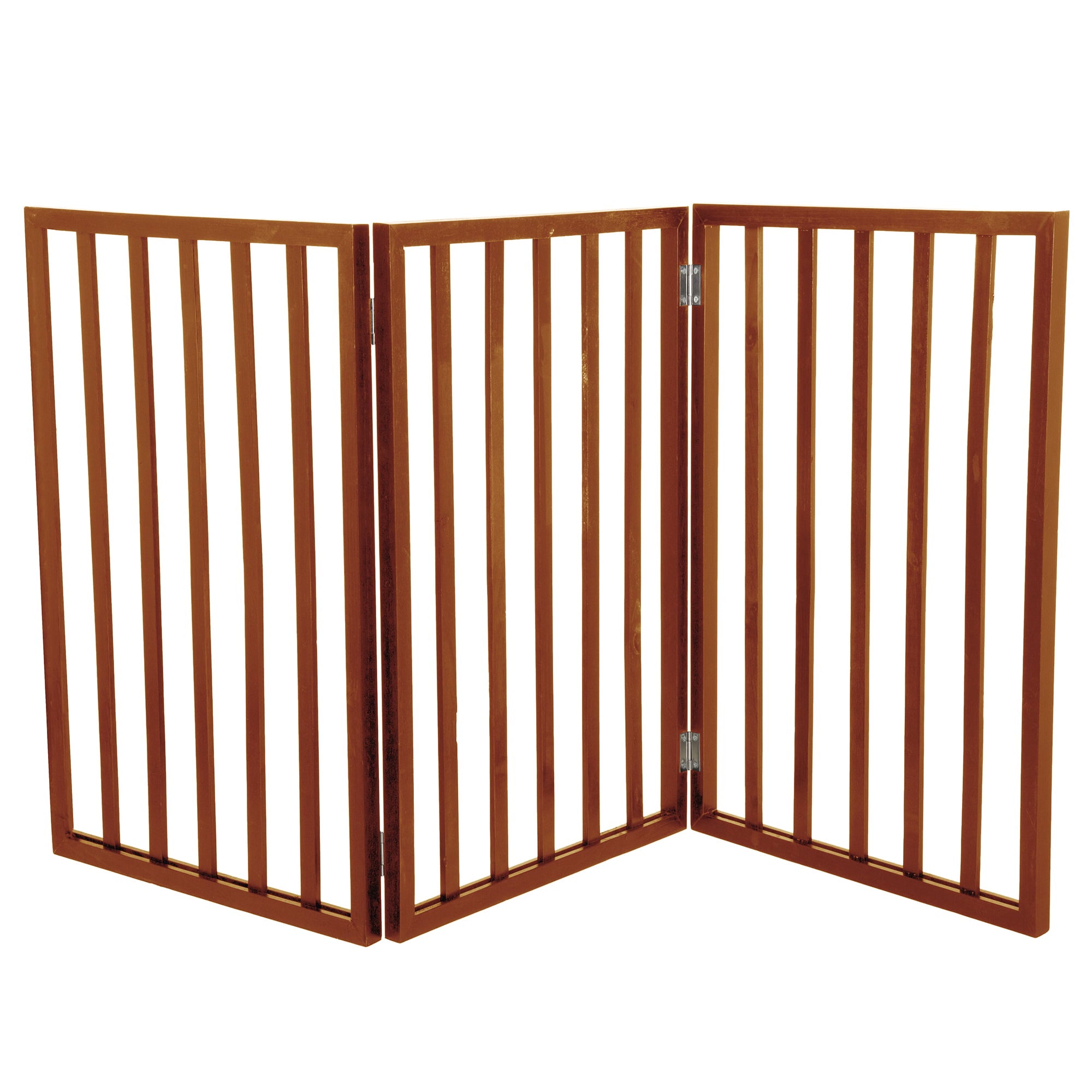 Expanding Portable Freestanding Wooden Pet Gate - Light Brown