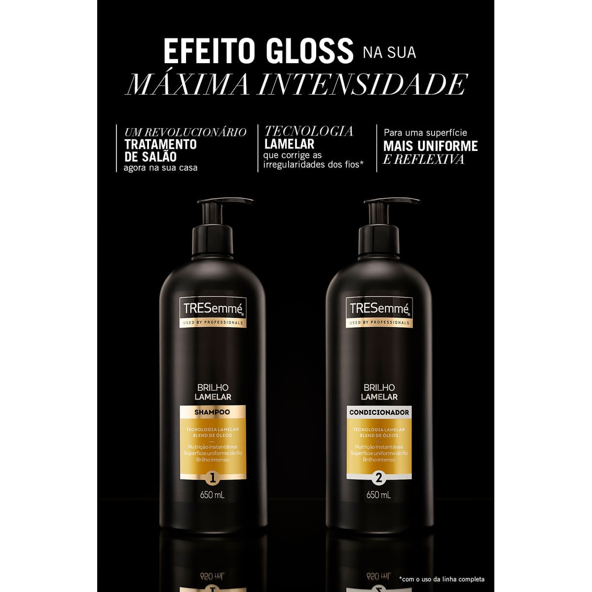 Shampoo TRESemme Brilho Lamelar 650 ml