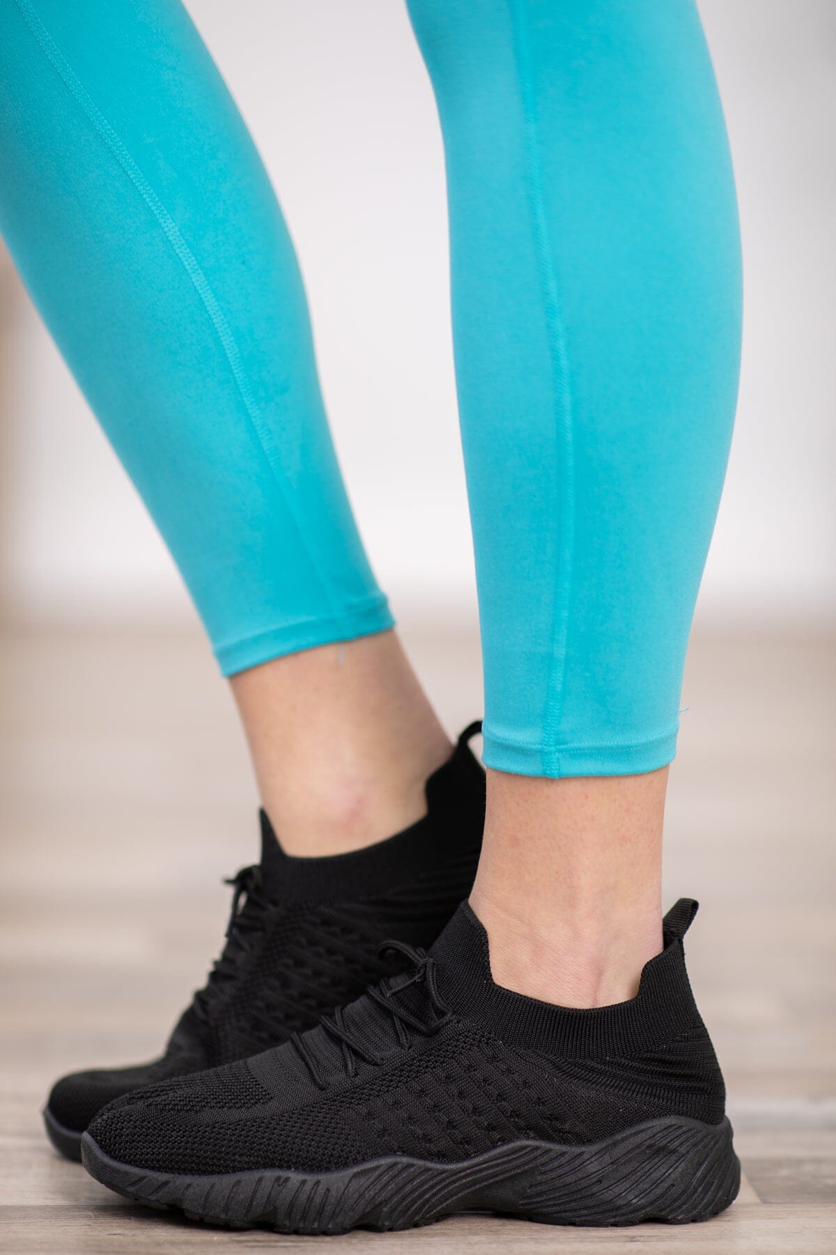 Black Fly Knit Lace Up Sneakers