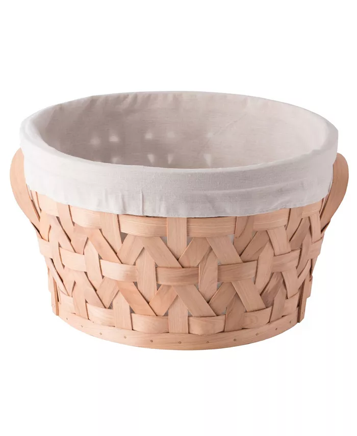 Vintiquewise Wooden Round Display Medium Basket Bins