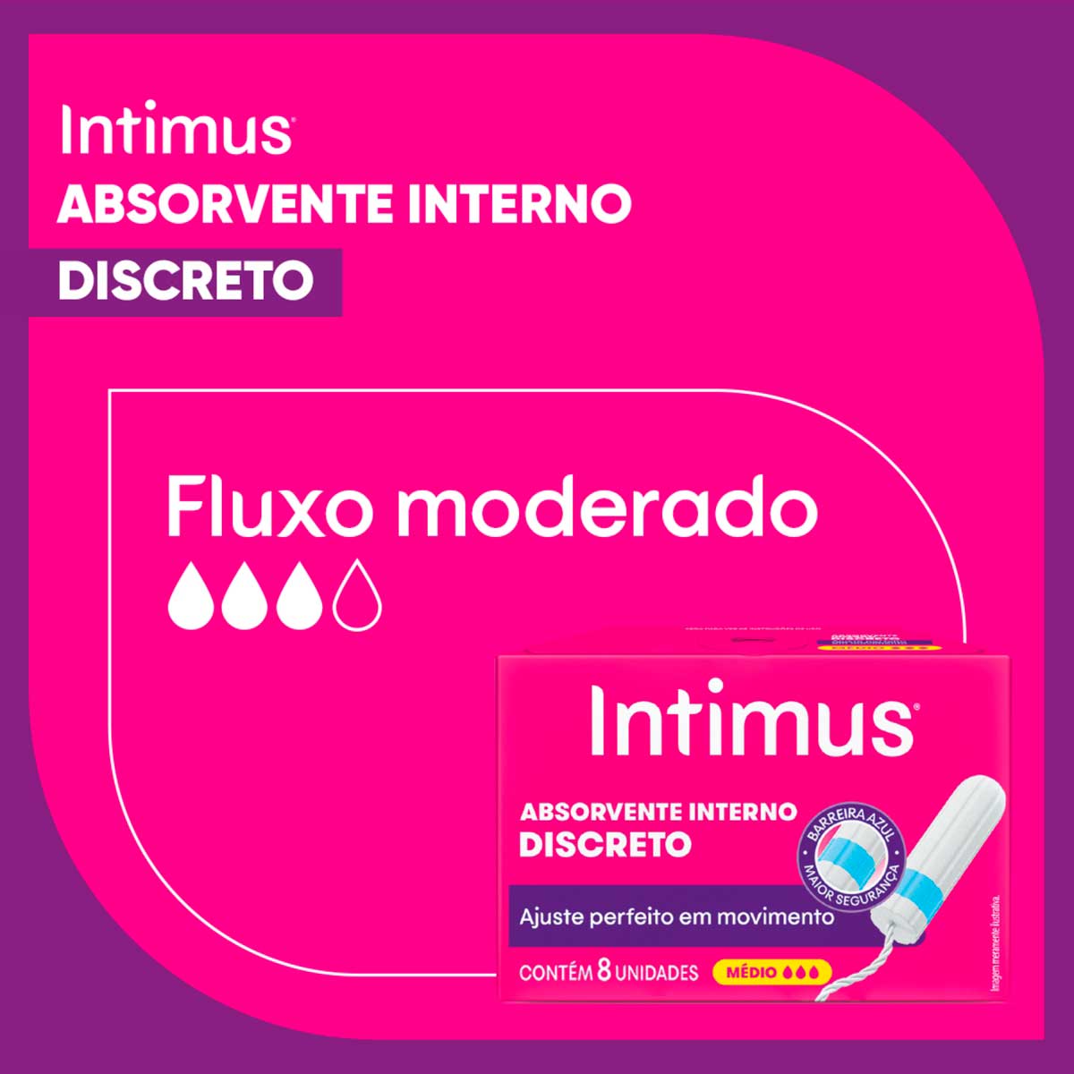 Absorvente Interno Intimus Discreto Medio 16 Unidades